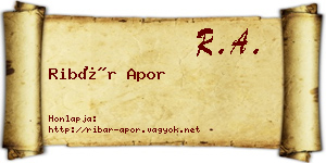 Ribár Apor névjegykártya